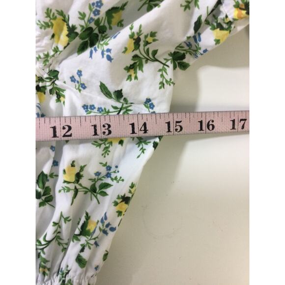 Faithfull the Brand SZ 4 S white Floral Short Sleeve Floral Midi Dress used B23 - Picture 4 of 7